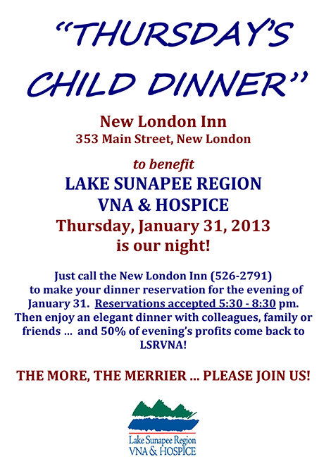 Support LSRVNA With Dinner At New London Inn