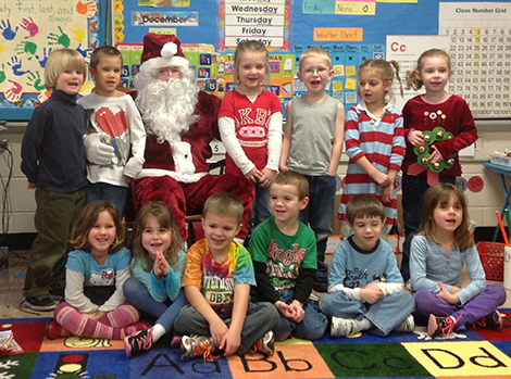 Santa Visits Four AE/MS Classrooms