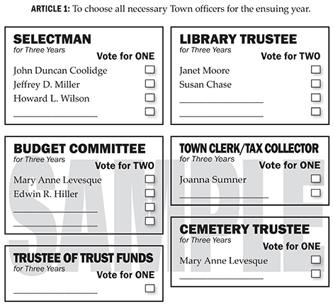 Election Ballots for Tuesday, March 12