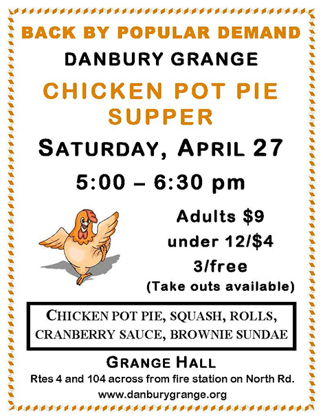 Chicken Pot Pie Supper at the Danbury Grange