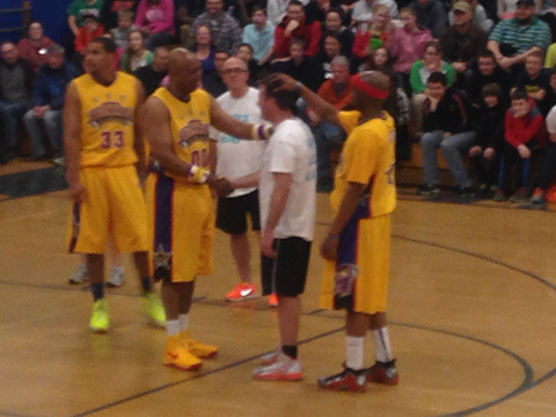 Mr. Tucker on the Court with the Harlem Wizards
