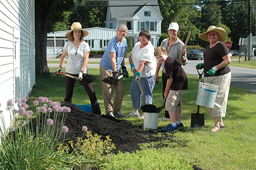 Andover Service Club Spruces Up Town Hall Gardens