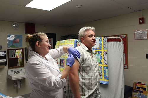 Students and Staff Get Flu Shots at AE/MS