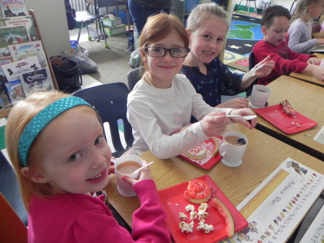 AE/MS First Graders Enjoy Valentine’s Tea