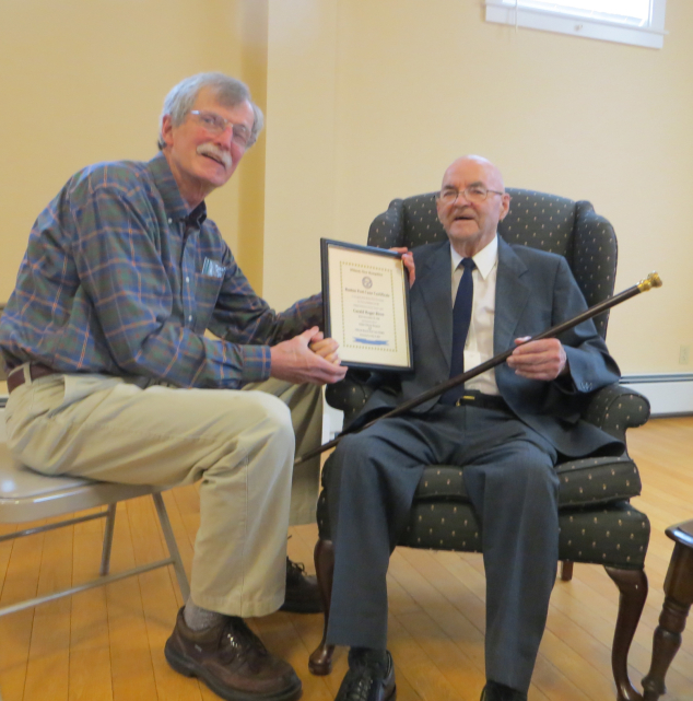 Wilmot’s Oldest Resident Receives the Town’s Boston Post Cane