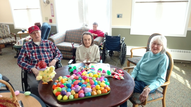 Peabody Home Residents Fill Easter Eggs for Franklin Recreation Dept.