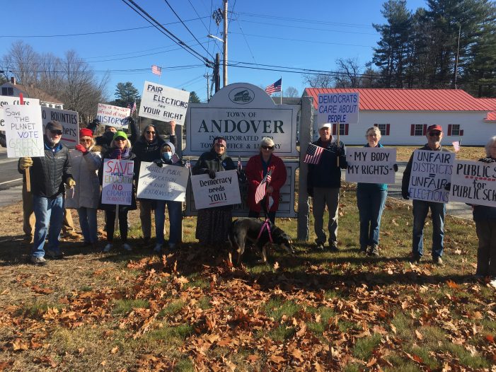 Group of Andover Democrats Express Opinions to Passing Motorists