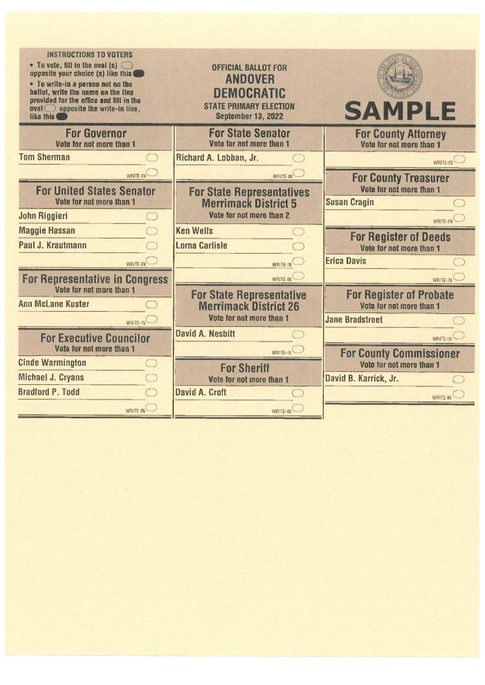 2022 Primary Election Sample Ballots