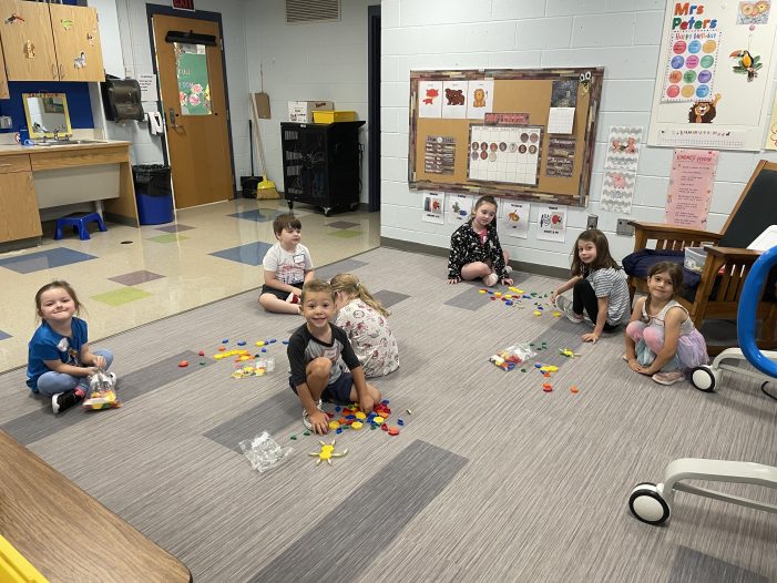 Kindergarteners Make Use of Pattern Blocks in Math Class