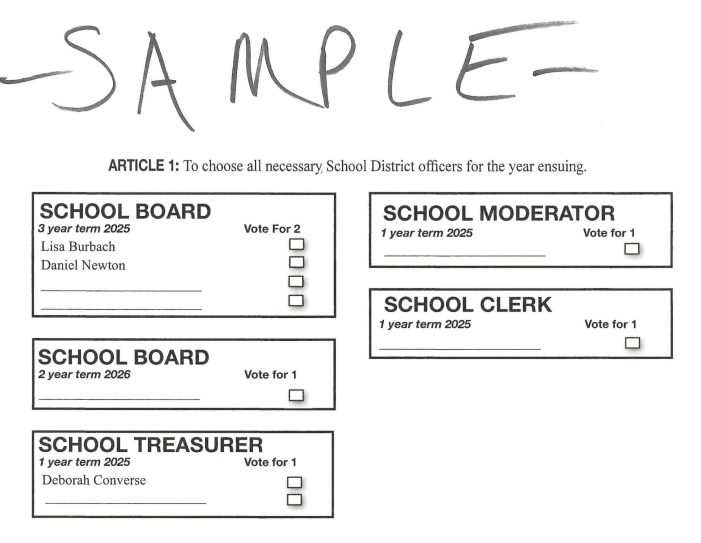 March Elections — Sample Ballot for School Board Positions