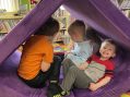 Young Readers Enjoy Andover Library’s Play Couch