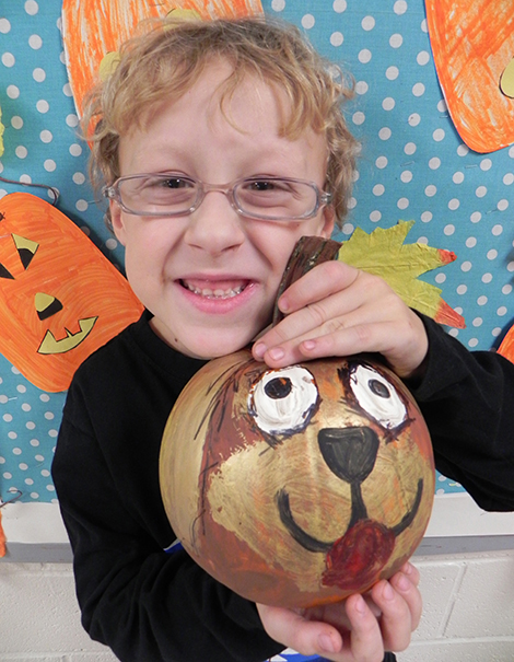 AE/MS First Graders Paint Pumpkins