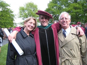 ... and now, with his parents Margo and Duncan Coolidge.
