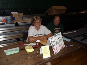 Kathy and Steve Kelley selling deer pool tickets at the AF&G Beef Barbecue. Photo: Gordy Ordway
