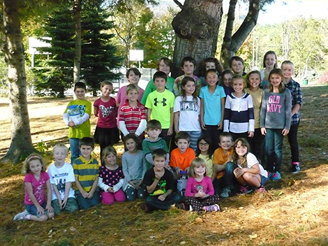 The Tuesday AASP kids pose for a picture before heading out to recess. Photo: Diane Adams