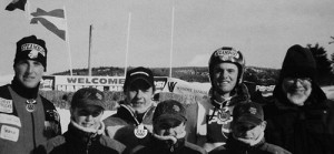 Future Olympians gathered in the winter of 1997-98. Back left is Carl Van Loan; back right is Jed Hinkley and Coach Tim Norris. Front left is a young Nick Fairall.