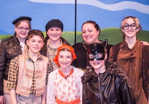 More from Honk!: Chloe Methven, Nelson Makechnie, Koby Perreault, Hannah Asbury, Director Sarah Edmunds, Lexi Emeny, and Glorianna Brown. Photo: Brenda Godwin