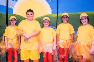 Kyleigh Fanny, Katie Bent, Riley Keezer, Sadie Barton, and Emily Abrahamson played ducklings in Honk! Photo: Brenda Godwin