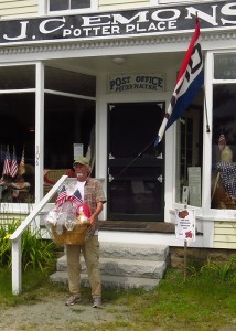 Larry Chase of Andover won the Historical Society's raffle for the huge gift basket of items donated by local crafters and businesses.