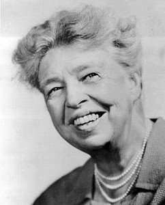 Elena Dodd portrays Eleanor Roosevelt (pictured here) in Wilmot on May 3.