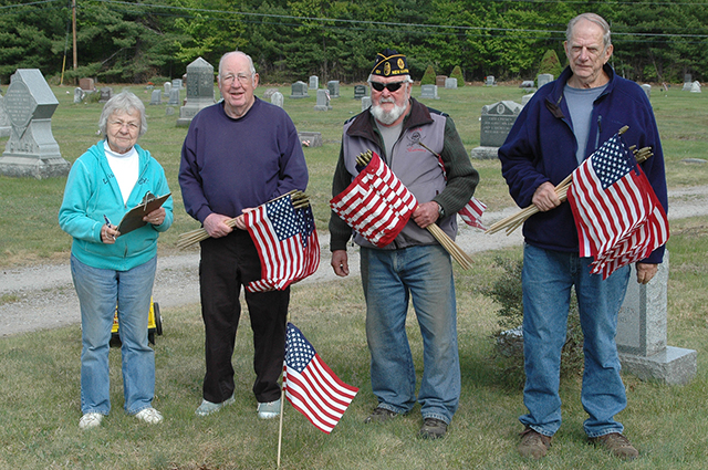 Post 101 Helps Cemetery Trustees Place US Flags