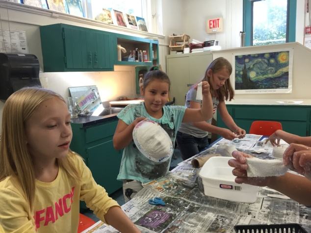 Fourth Graders Enjoy Making Papier Mache Masks