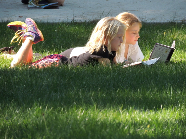 AE/MS Amphitheater for Reading on a Perfect Fall Day