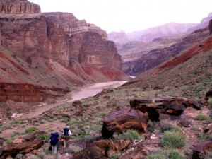 A view of the hiking trails leading into the Grand Canyon toward the Colorado River. Frank Baker, Donna Baker-Hartwell, and Brad Hartwell will share their stories and photos of the hike they took into the canyon at the May 18 Travel Night at the Grange Hall in East Andover. Photo: Frank Baker