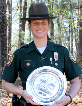 New Hampshire Fish and Game Department's Lieutenant Heidi Murphy was honored as Wildlife Officer of the Year for 2015.