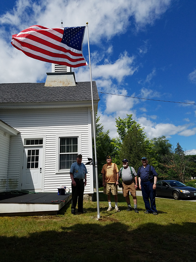 American Legion Plants a Flag Pole at Town Hall