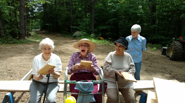 Marilyn Gould, formerly of Andover, enjoyed an outing with fellow Peabody Home residents Dorothy Benham, Agnes Marshall, and Barbara Thomeczek. The group visited Dorothy's son's saw mill in Franklin.
