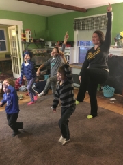 The children and staff at AASP tried out yoga and hope to make it a regular activity.