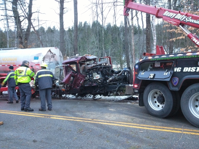 Tanker Truck Runs Off Road