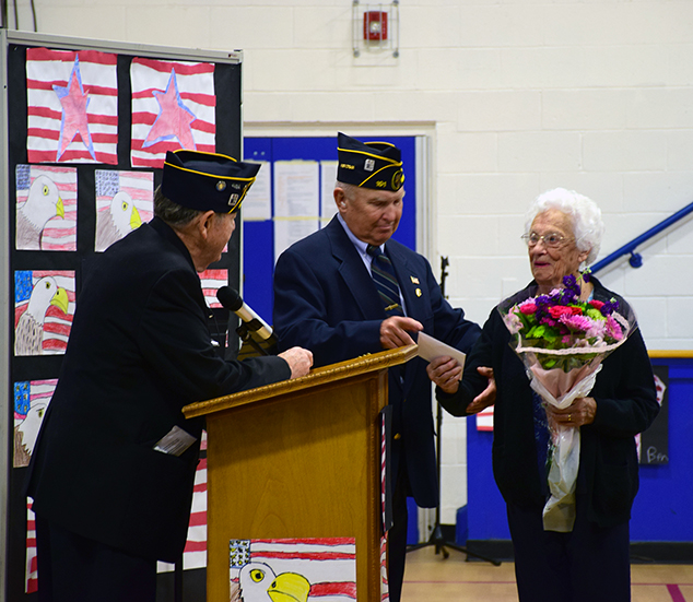 Irene Jewett Honored as Gold Star Mother at Veterans Day Assembly at AEMS  