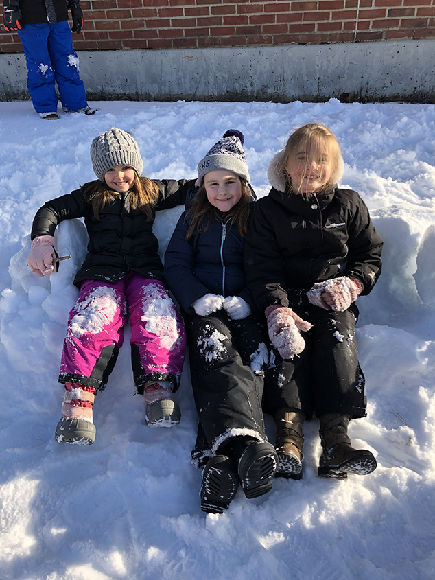 Second Graders Relax on a “Snofa”