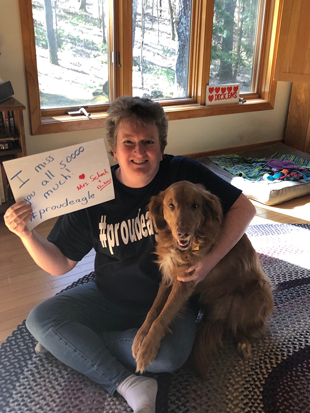 Instructor Kasey Schoch and Her Dog Send a Message to Her Students