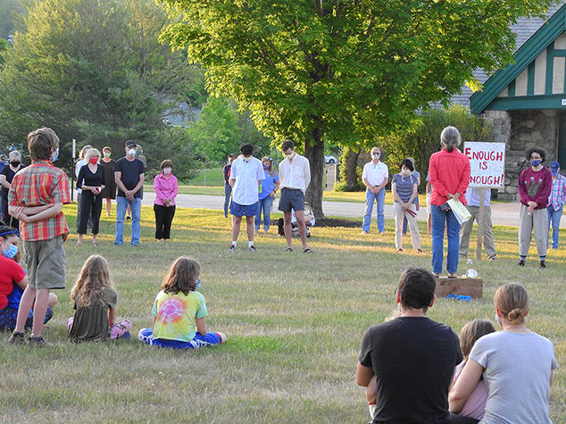 A Vigil Held On The Town Green Honors Victims of Racism