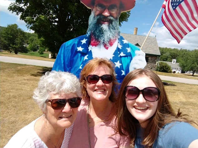 Beacon Volunteer Beth Frost Gets Picture Taken With Andover’s Uncle Sam