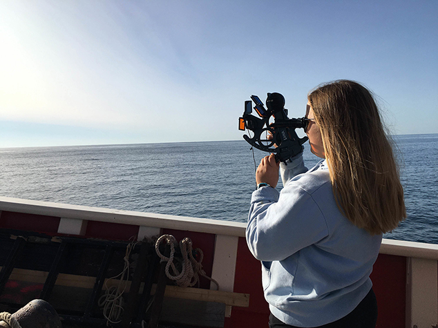 Katie Bent of Andover Studies Navigation in Ocean Classroom