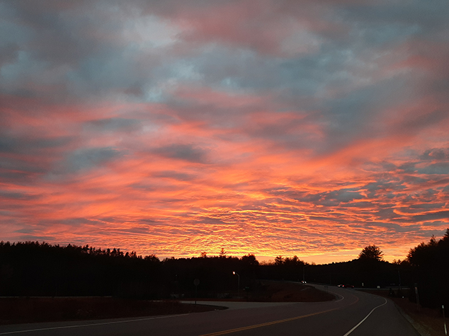  Evening Sunset Dazzles Motorists Travelling on Route 11