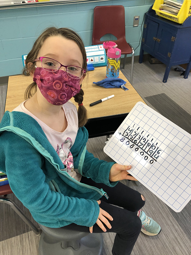 Second Grader Shows Off Her Math Skills