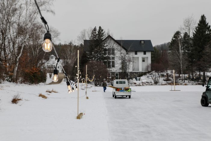 Maintenance Adds Lights to Proctor Pond’s Skating Area