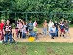 AE/MS Class of ’23 Helps Spread Wood Chips on Playground