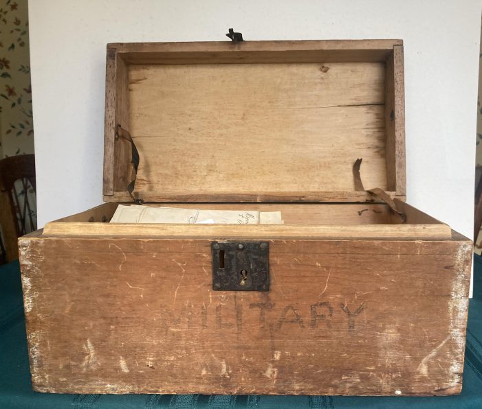 Antique Military Chest Loaded with Historical Documents