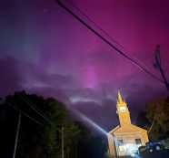 Northern Lights Viewed over Andover Community Church