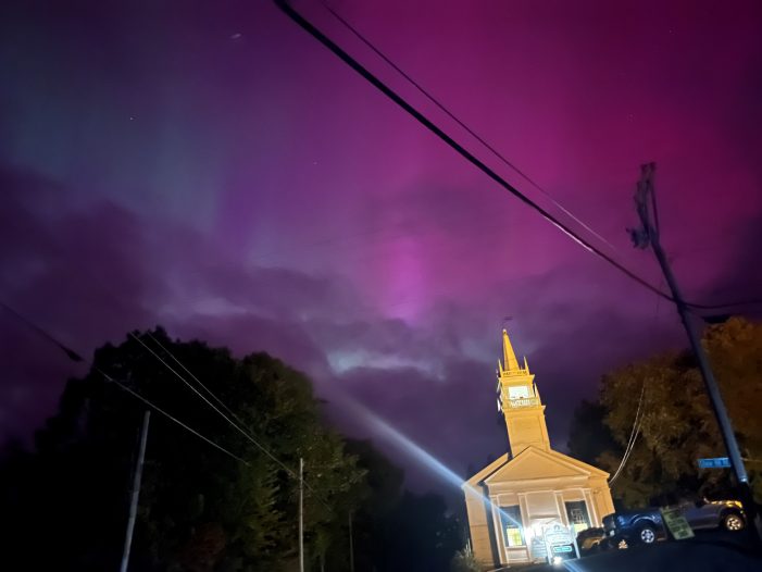 Northern Lights Viewed over Andover Community Church