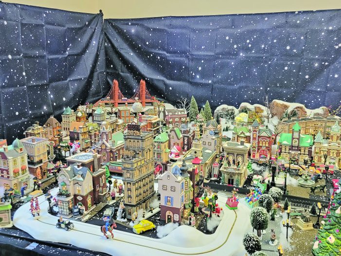 Hub Displays Miniature Village for the Holidays