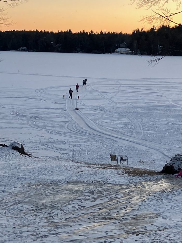 Skating on Highland Lake after Christmas 2024