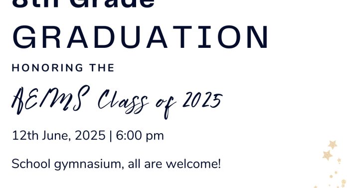 AE/MS Invites Public to 2025 8th Grade Graduation